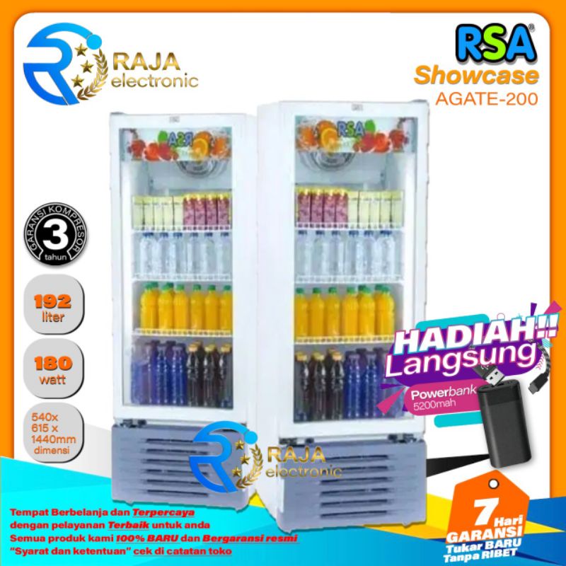 Showcase AGATE-200 4 RAK Display cooler bergaransi resmi