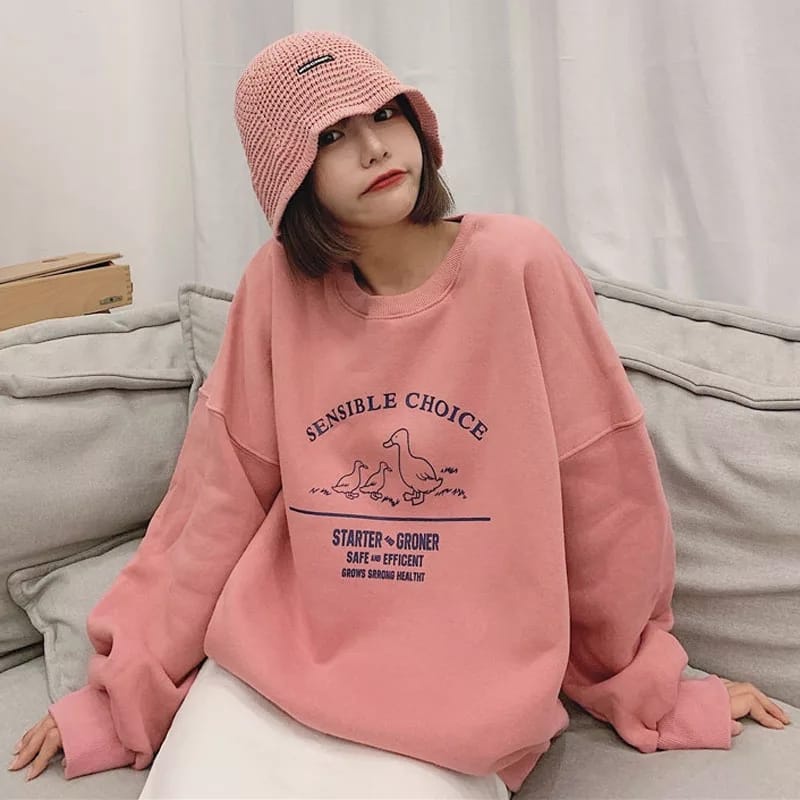 SENSIBLE CHOICE SWEATER WANITA - CREWNECK TEBAL TERLARIS