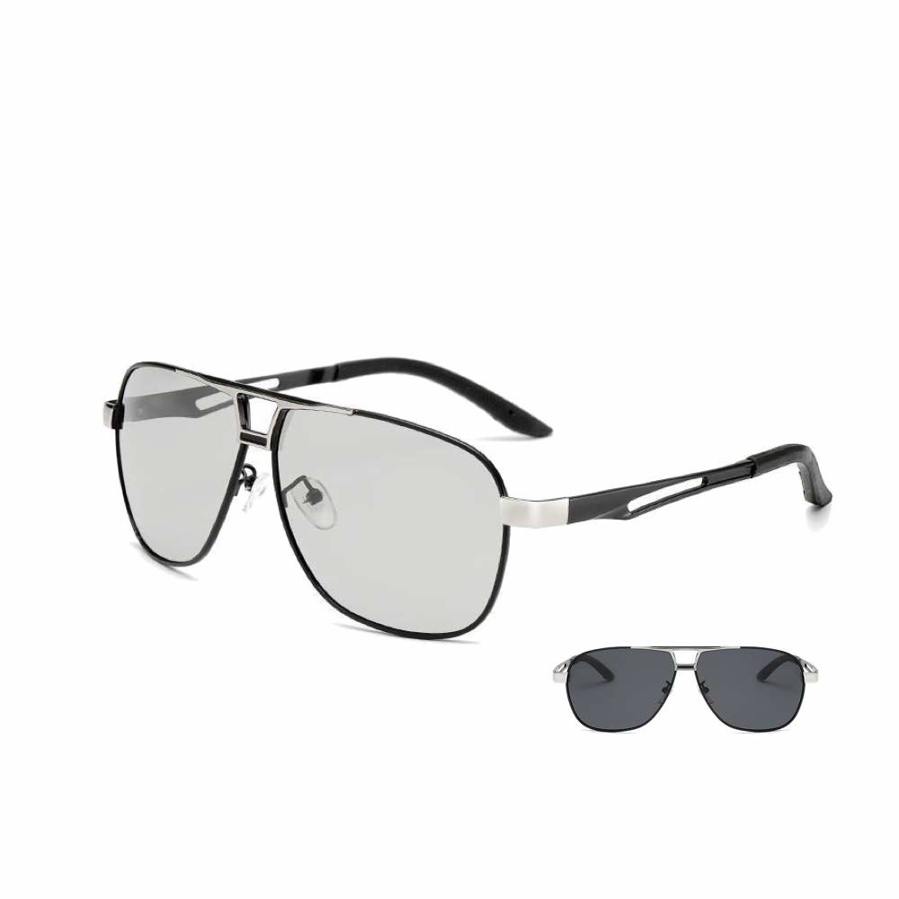 Kacamata Photocromic [ Silver ] Lensa Anti Radiasi - Fashion Pria &amp; Wanita - Design Korea - HM871