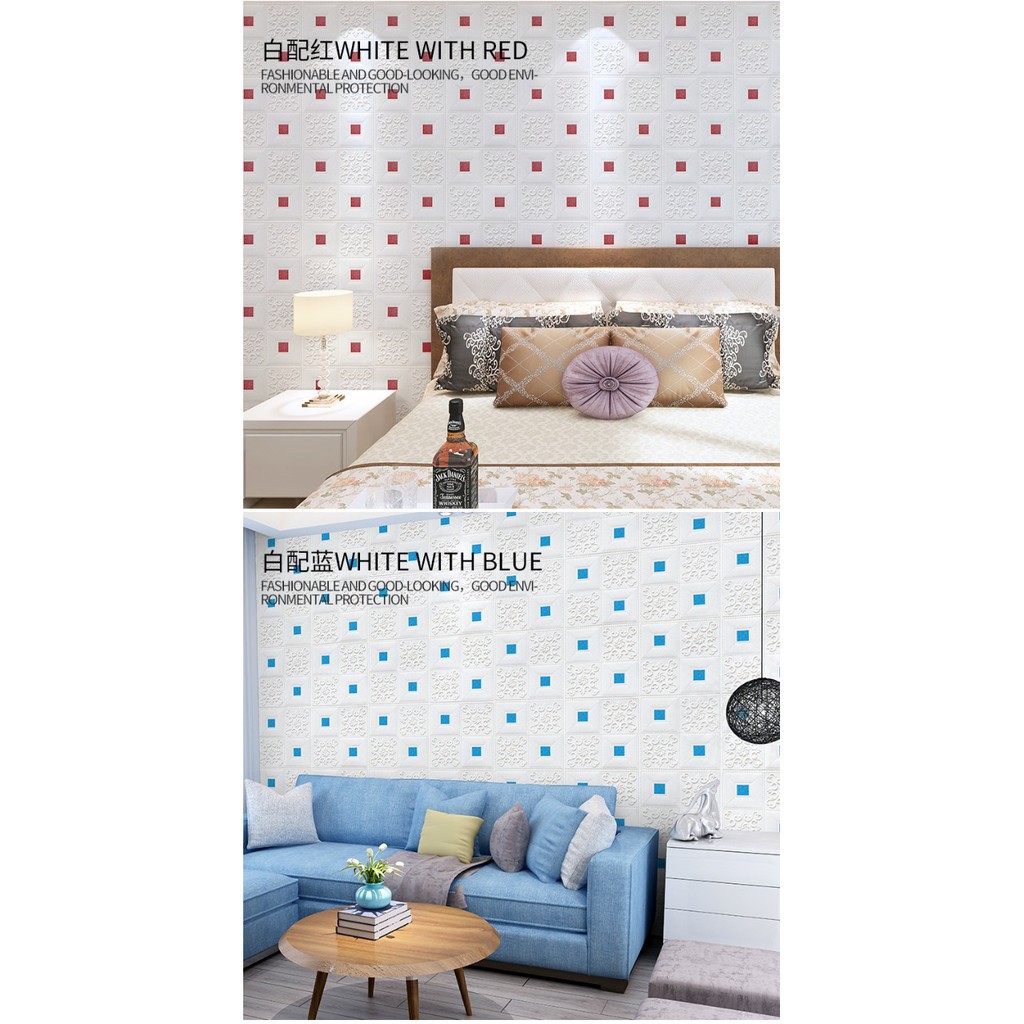 Wallpaper Dinding Foam 3D Motif Unik Waterproof walpaper dinding Ukuran 70x39 CM U96 / U138 / U139