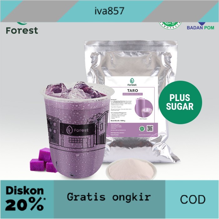 

PROMO Bubuk Minuman TARO 1000g Plus Gula - FOREST Bubble Drink - POWDR+BUBLEWRAP GRATIS ONGKIR