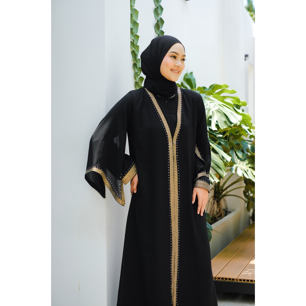 ABAYA BLACK AKASYAH gamis arabiah