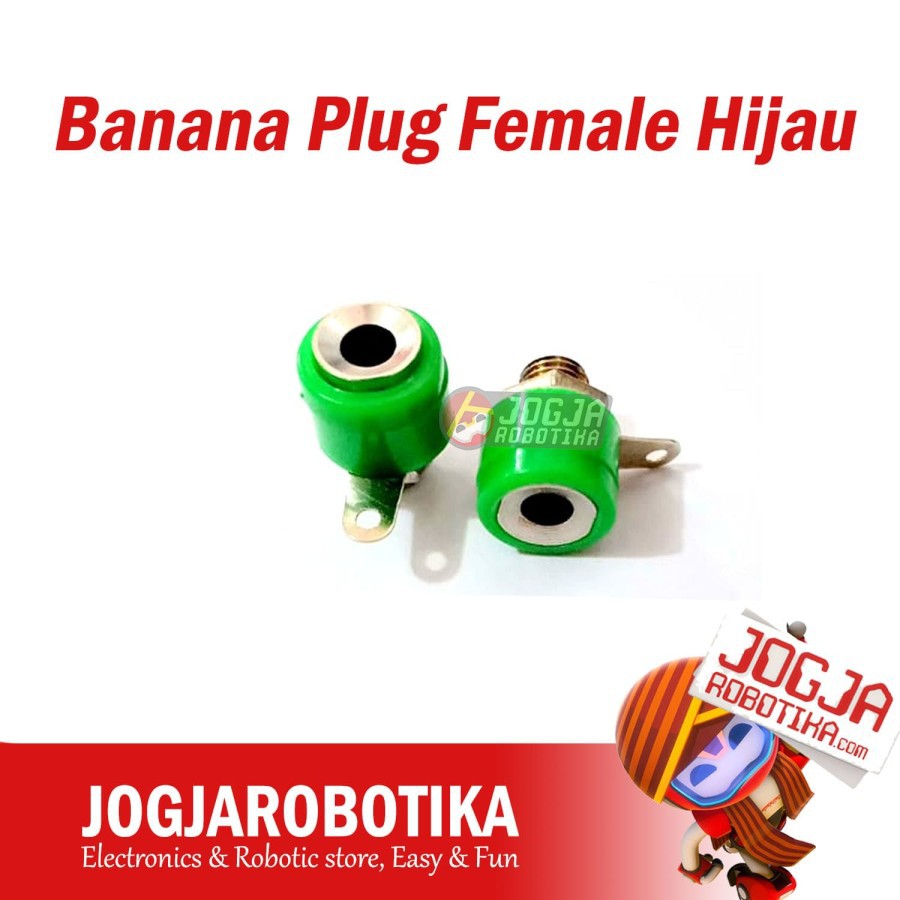 Banana Plug Female Hijau 4mm