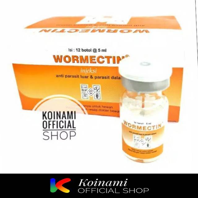 WORMECTIN 5ml / obat jamur parasit cacing scabies kucing anjing domba kambing kelinci sapi babi / Medion