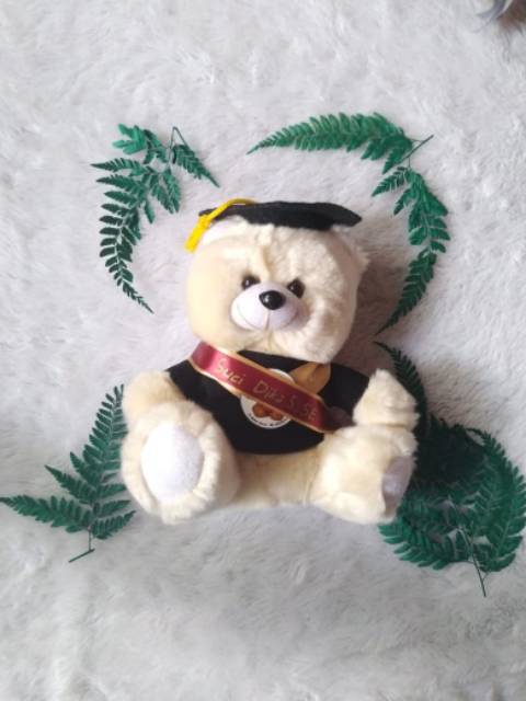 Add Selempang nama boneka | Boneka Piala | Boneka Wisuda Medium