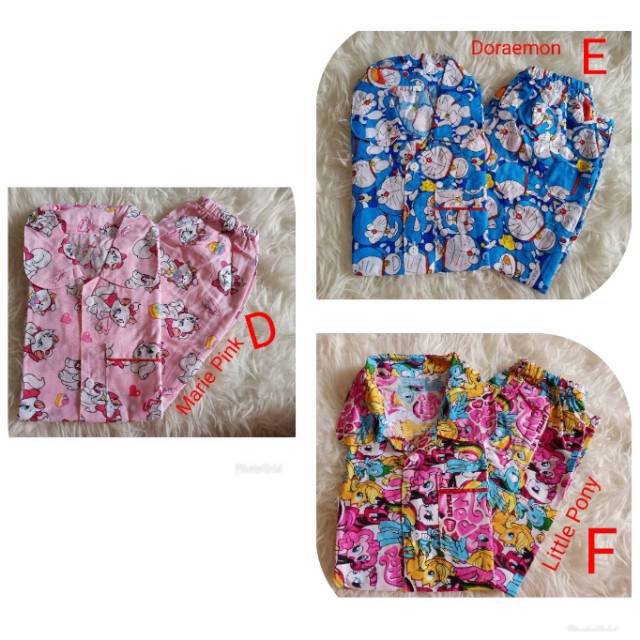 Piyama Anak bahan katun uk M-XL