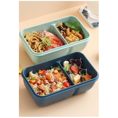 Tempat Makan Plastik/Lunch Box/Set Kotak Makan 2pcs