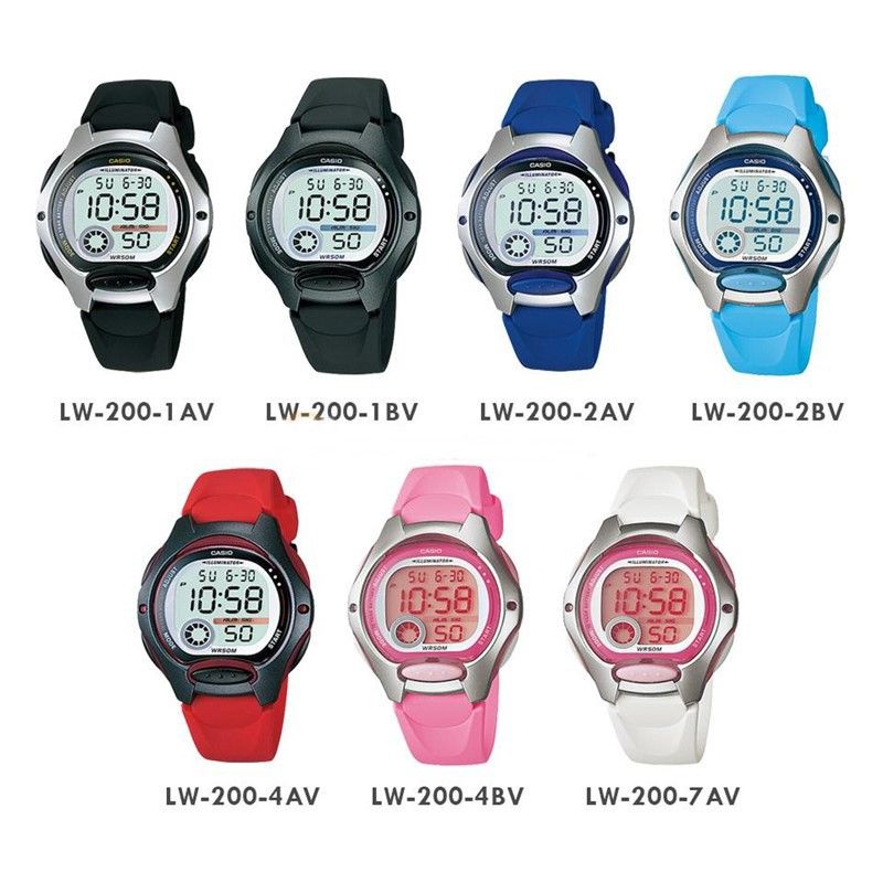Casio Original LW-200 / LW200 Jam Tangan Wanita / Anak Digital Karet