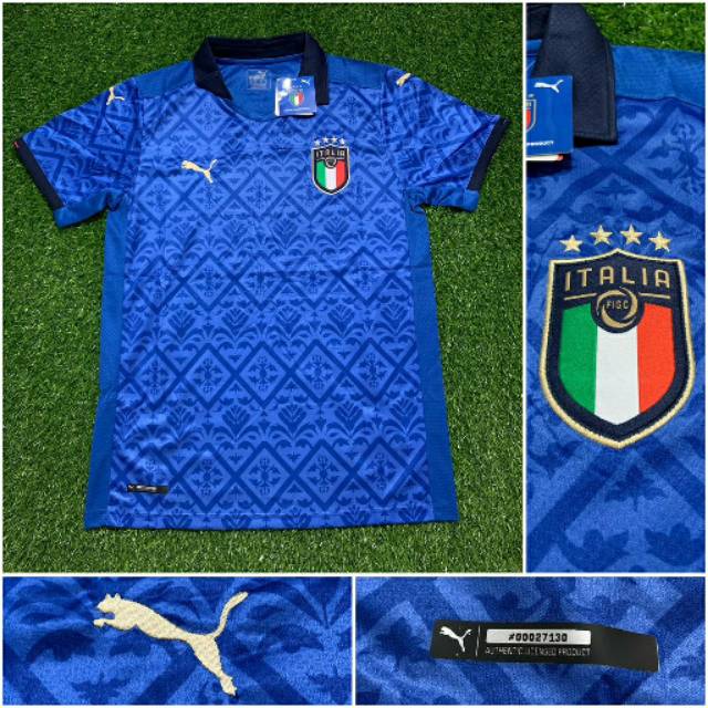 JERSEY BOLA ITALY HOME OFFICIAL EURO 2020 GRADE ORI