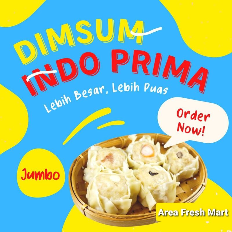 

dimsum Indo prima size jumbo isi 6 / dimsum sakana / ukuran besar / dimsum ayam / grosir indo prima dim sum / tangerang / jakarta