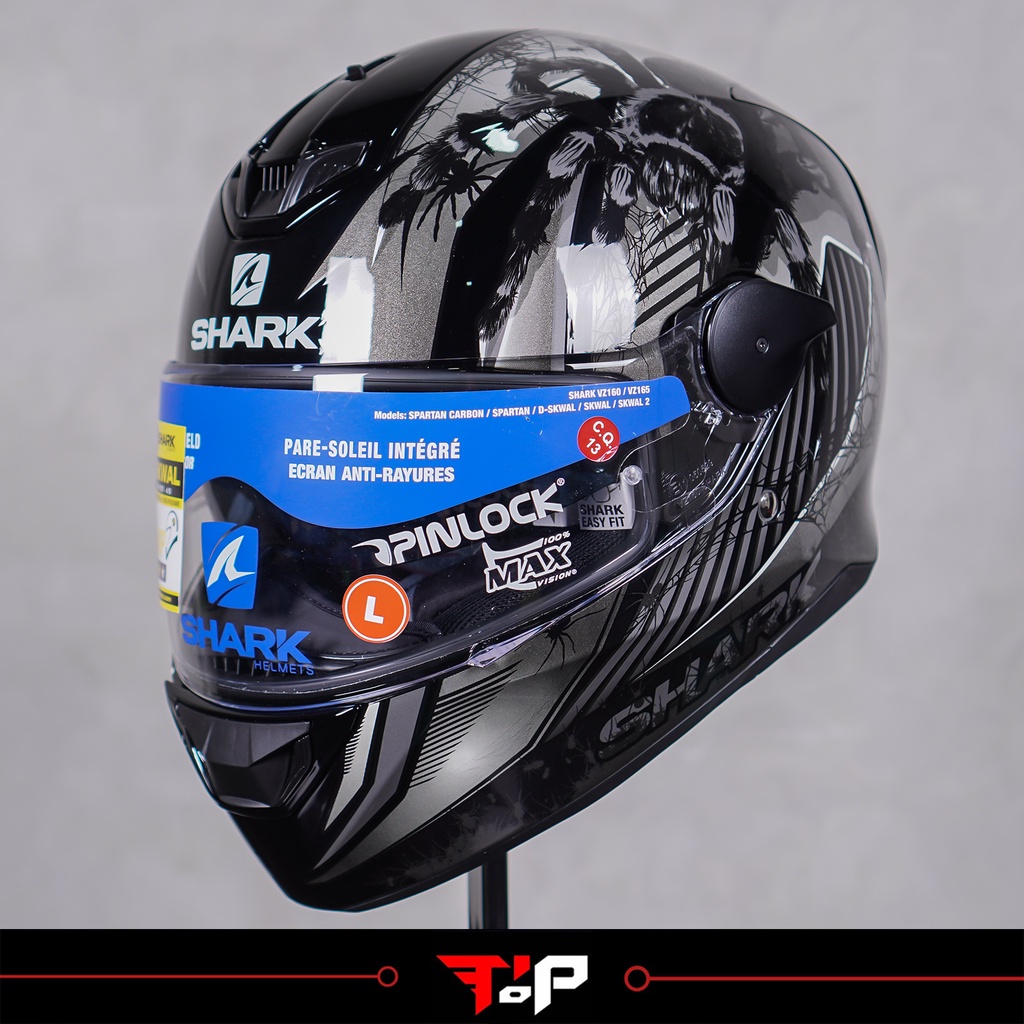 SHARK D SKWAL 2 ATRAX BLACK GREY HELM FULL FACE