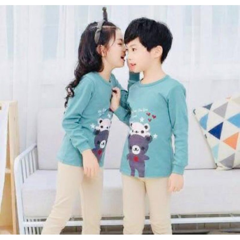 Baju Tidur Anak/Setelan Anak Couple Celana Panjang /Piyama Set Anak laki laki perempuan