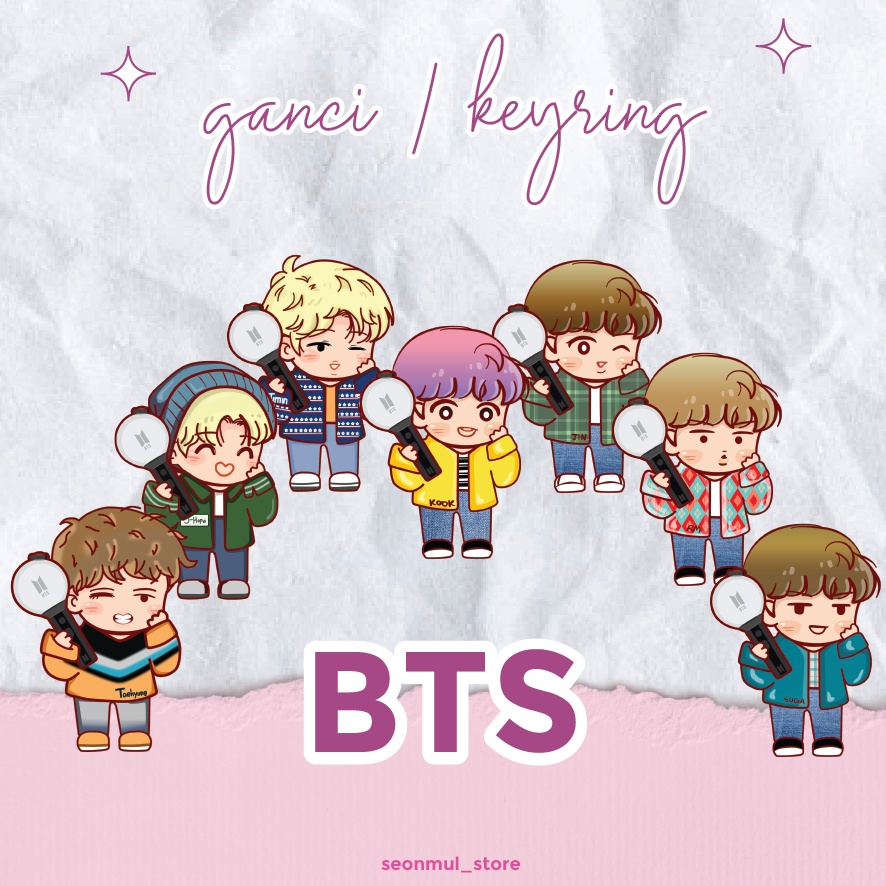 TERMURAH!!! GANTUNGAN KUNCI BTS CHIBI / GANCI BTS CHIBI / KEYRING BTS CHIBI / KEYCHAIN BTS CHIBI