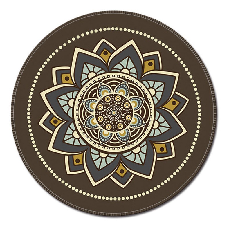 Comfast Mouse Pad Bulat Anti Slip Vintage Bohemian 20 cm