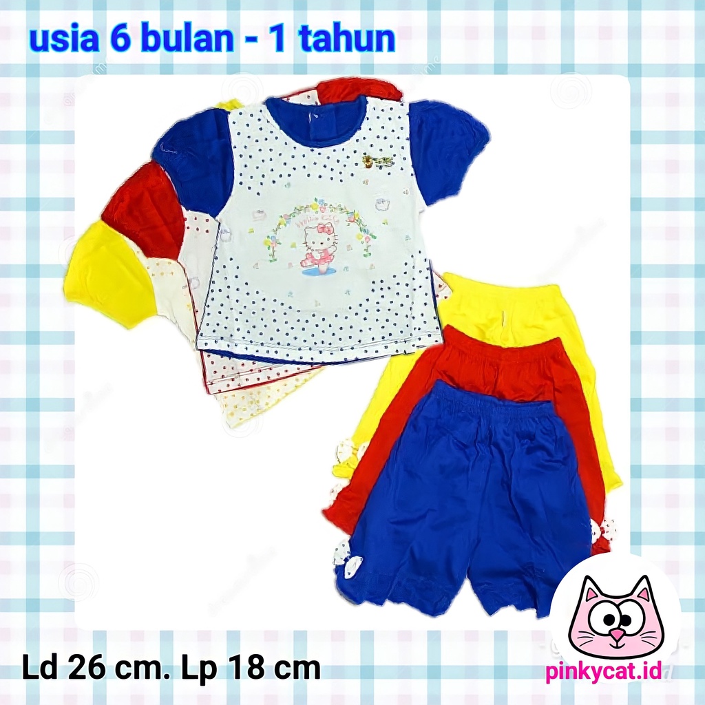 ( 6 bulan - 1 tahun ) Setelan Baju Bayi Rumahan Katun Baju Rumah Setelan Pendek Anak (438)