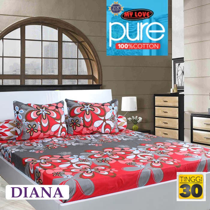 Sprei My Love Pure 100 Katun Sprei My Love Motif Pure Motif Diana 180x200 Shopee Indonesia