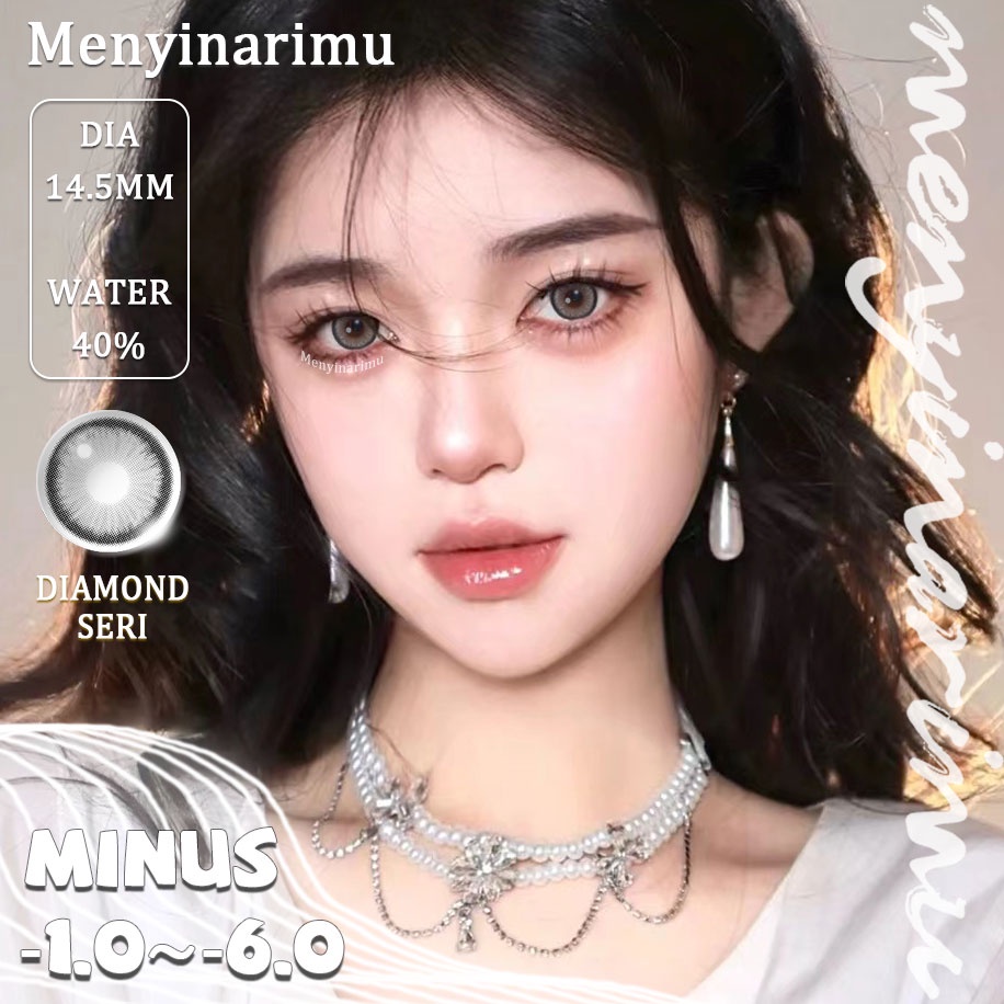 (COD)Menyinarimu DIAMOND Softlens Minus(-1~-6) Softlens Gray Lensa Mata Penuh Gaya Dan Cantik Softlens Brown Warna Lensa Kontak Soflen 2022 DIA 14.5MM New Dubai Import Premium Big Eye  Exoticon Softlen