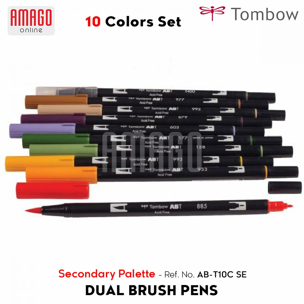 TOMBOW Dual Brush Pens - Secondary Palette of 10 colors - AB-T10C SE