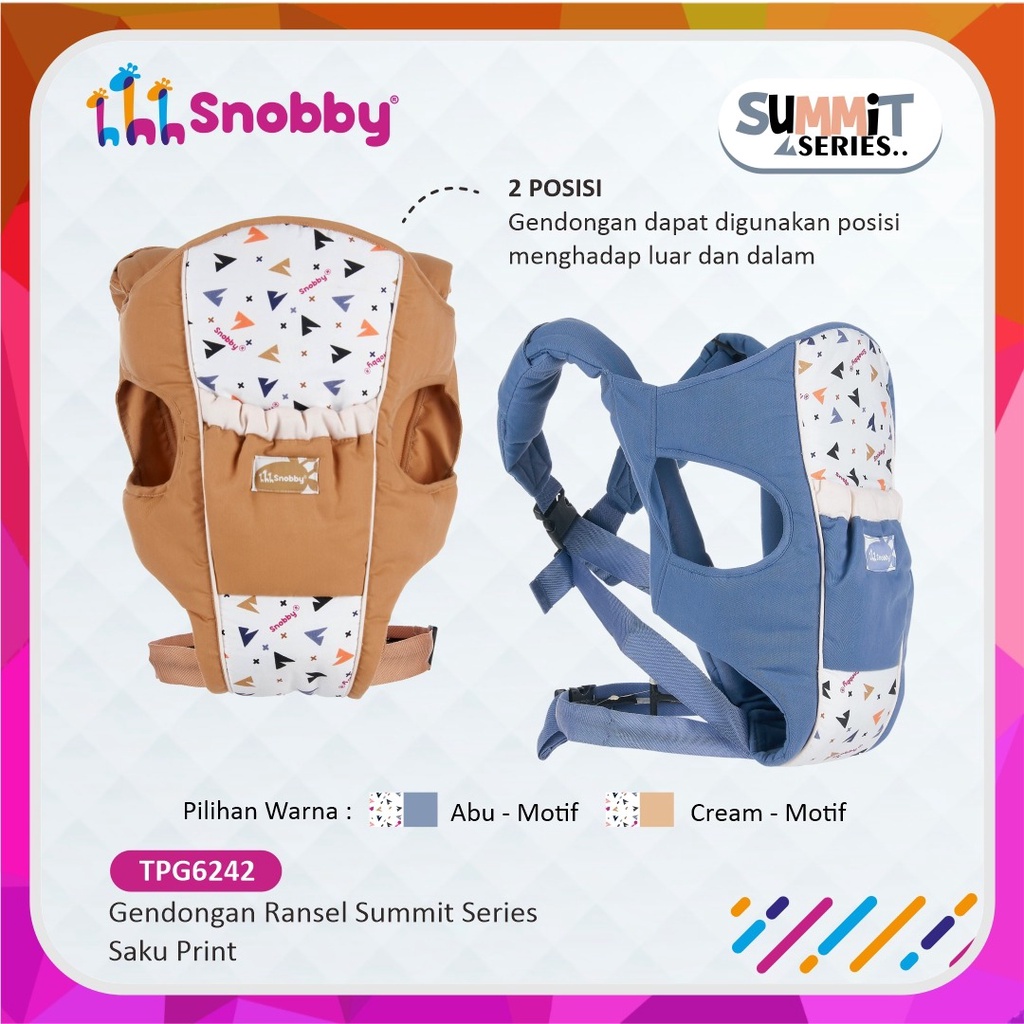 Snobby Gendongan Bayi Ransel M-Shape Aplikasi Print Summit Series - TPG 6242