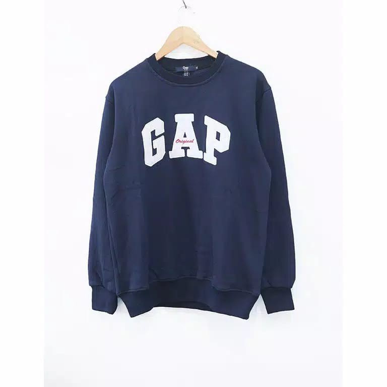 CREWNECK SWEATER GAP LOGO TEXS PULL BORDIR PREMIUM UNISEX BAHAN TEBAL GRAMASI280