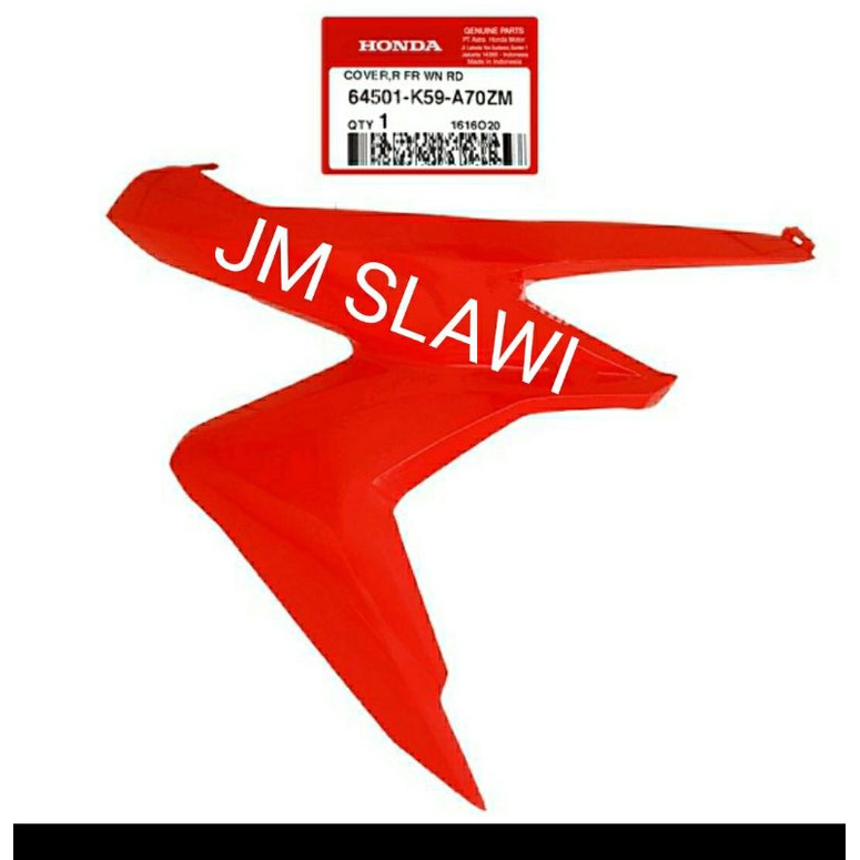 Cover FR Sayap Depan Vario 150 Led 2018-2021 L / R Merah Ferari 64601/64501K59A70ZM Asli Ori Honda A