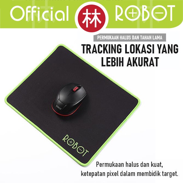 ROBOT - RP05 Mousepad Anti Slip Gaming Polos Hitam Murah Rubber ORI