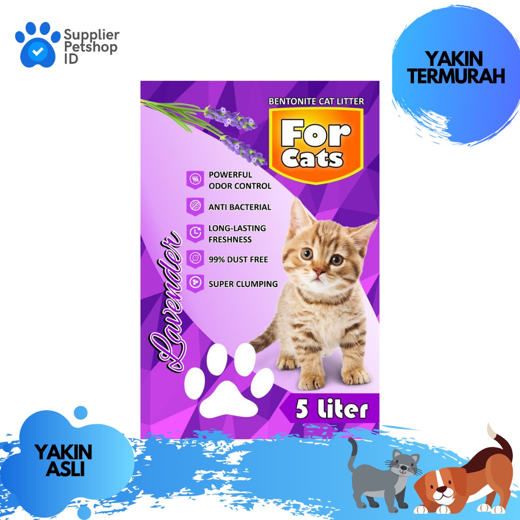 Pasir FOR CATS FORCATS 5 Liter LAVENDER Pasir Kucing Gumpal Wangi Cat Litter