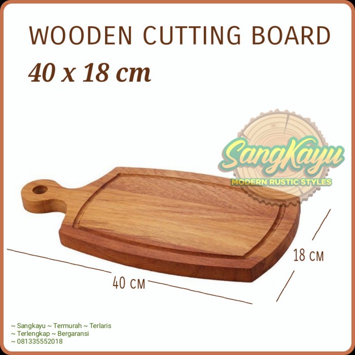 Nampan talenan kayu jati mahoni wooden cutting board line edge 031 - Kayu mahoni