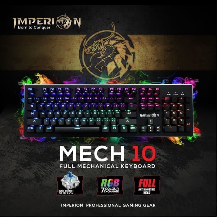 Imperion Keyboard Gaming Mechanical Mech10 RGB Full Size