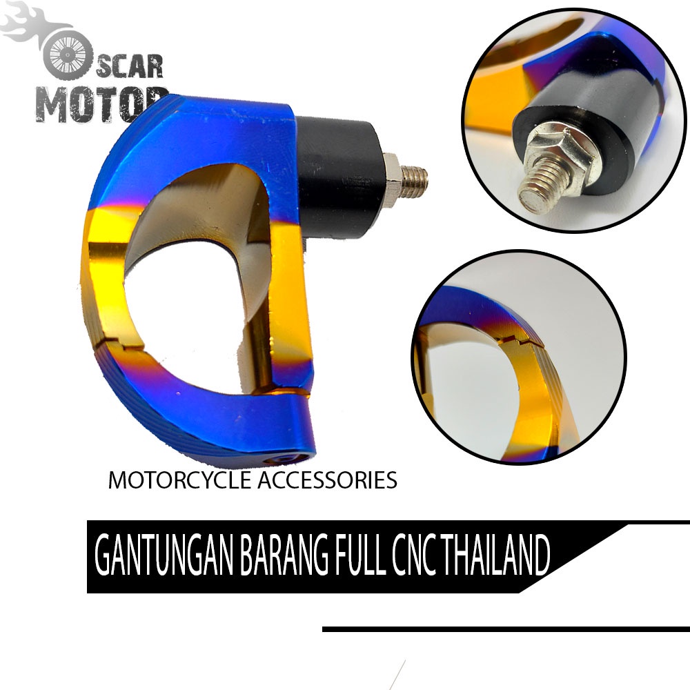 GANTUNGAN BARANG MOTOR MODEL D TWOTONE FULL CNC UNIVERSAL CENTELAN MOTOR PREDATOR 2TONE THAILAND motor