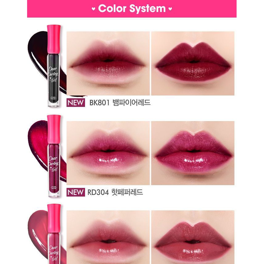 (READY & ORI) Etude House Dear Darling Tint BK801 VAMPIRE RED