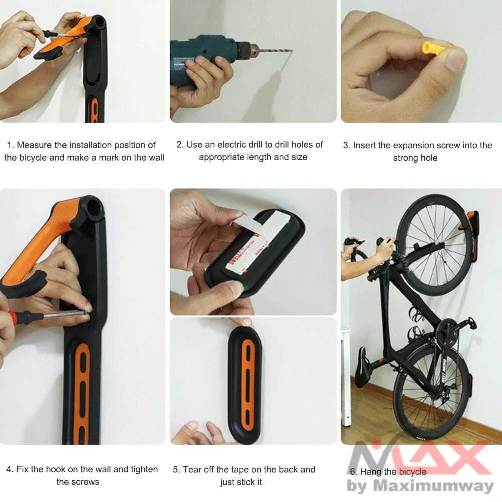 DUUTI Gantungan Dinding Sepeda Bike Wall Hook Hanger - B-2R Warna Hitam Oren