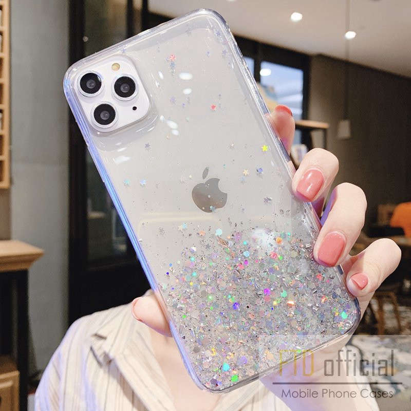 Casing Soft Case Glitter Xiaomi Redmi 9 9A 9C Note 5 6 7 8 9 10 Pro Starry