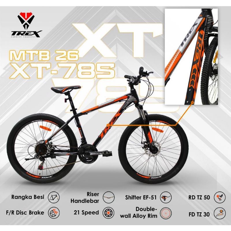 [EKA JAAYA SEPEDA] Sepeda MTB 26 Trex XT 785 murah / Sepeda Gunung 26 Trex 785 21 Speed Murah