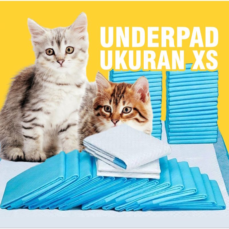 UNDERPAD XS - Underpad Kucing Anjing Kelinci Popok Kucing Alas Kandang Kucing Perlak Bayi Kucing Kitten Puppy 33 x 45