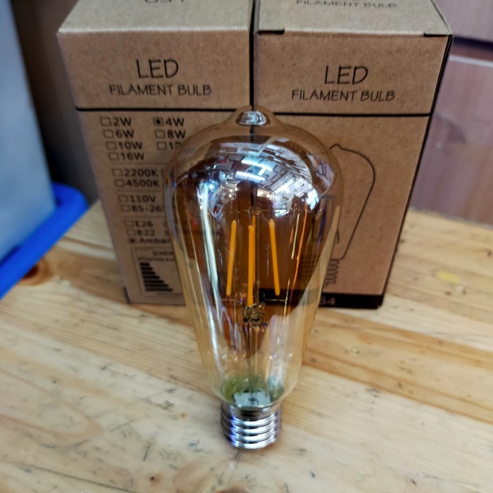 Lampu Led Bohlam Edison Filament ST64 Dimmable Dimmer Vintage E27
