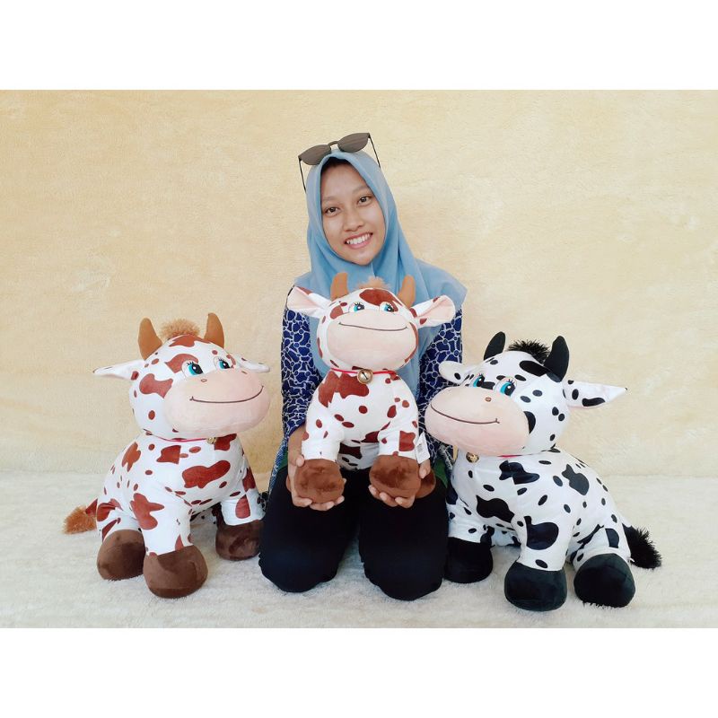 Boneka sapi printing bahan halus