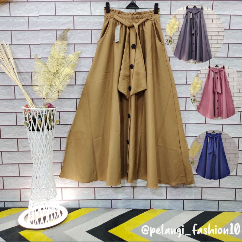 ROK PANJANG PAYUNG MUSCREPE KANCING 5