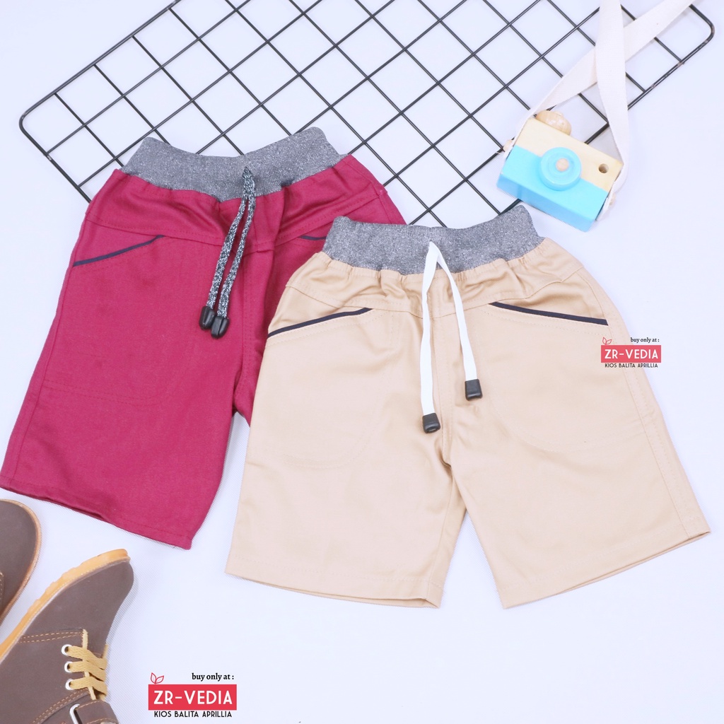 [POLOS] Celana Pendek Daffa uk 1-12 Tahun / EXPORT Quality Bawahan Anak Laki Pants Semi Jeans Polos Cowok