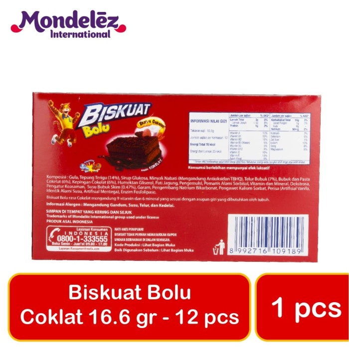 

Tr20Re Mondelez Biskuat Bolu Cokelat 16 Gr 1 Box Isi 12 Pcs Ht51G