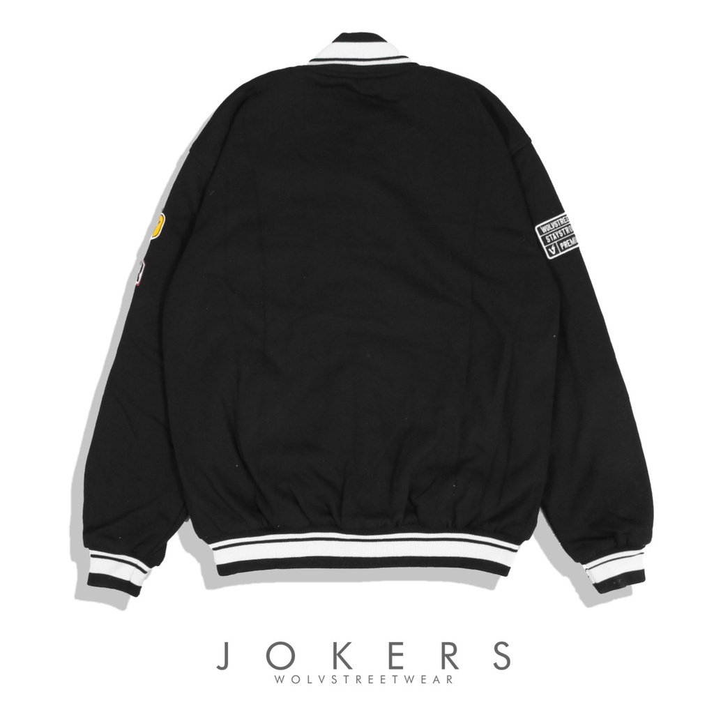 JAKET VARSITY JOKERS BLACK NAVY &amp; CREAM FULLTAG &amp; LEBEL