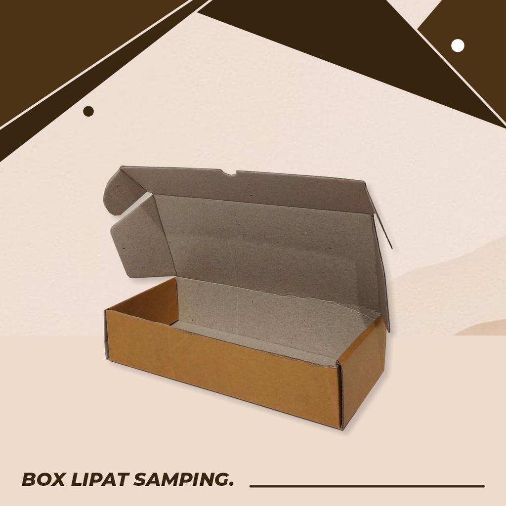 

BOX/KARDUS LIPAT SAMPING UK. 22 x 10 x 5 cm - Karton/BoxMakanan/KardusKue/Polos/Souvenir/Giftbox