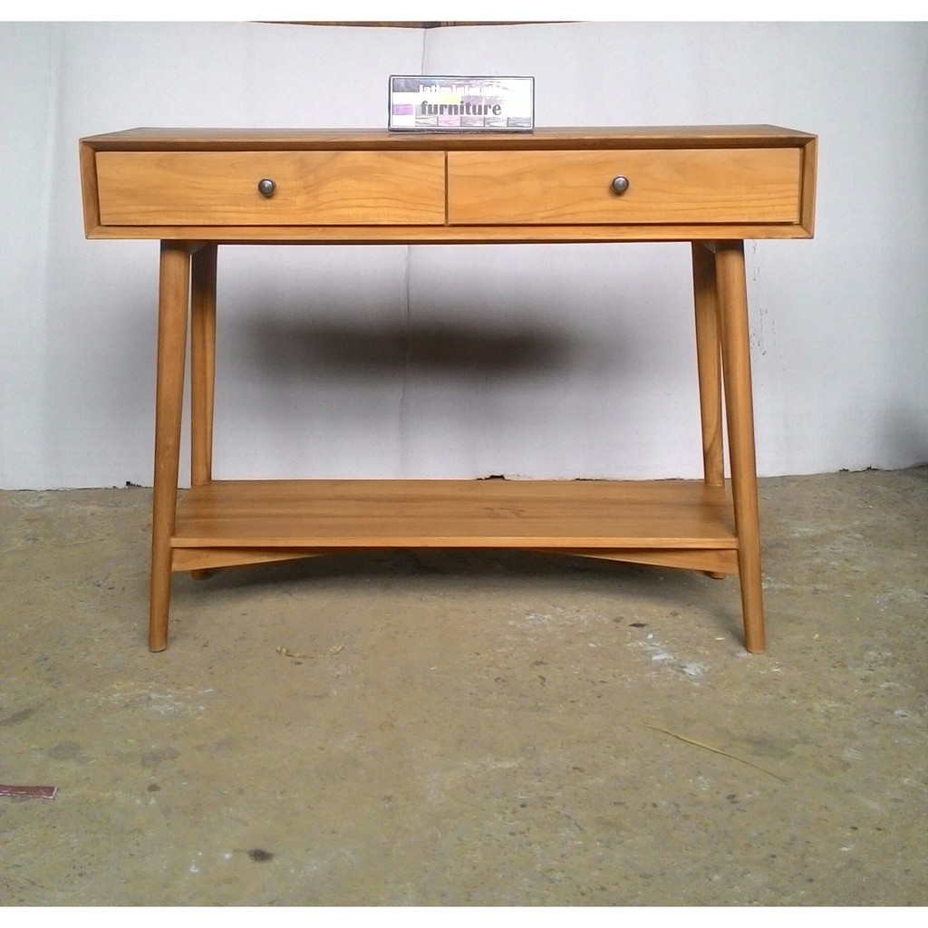 Meja Konsol Retro Laci