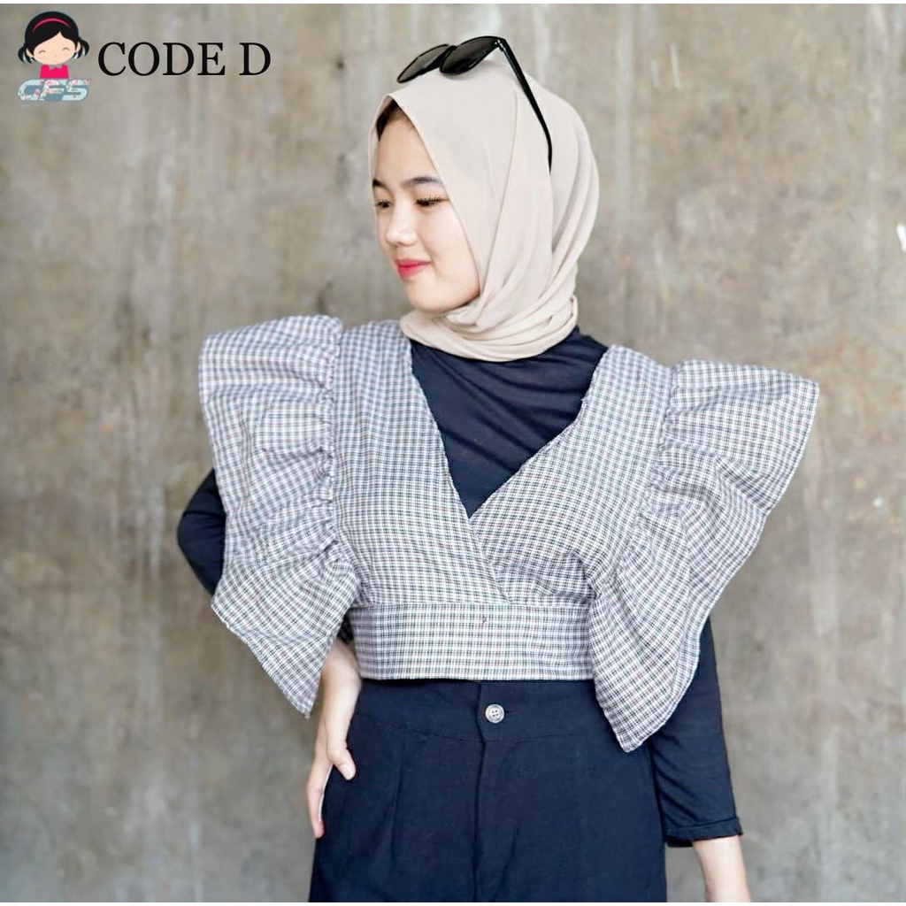 Tq88indonesia Fashion Baju Outer Wanita Korea Kekinian / DARARI KOREAN CUTE TOP/ Baju Luran Cewek / Baju Wanita Korean Style