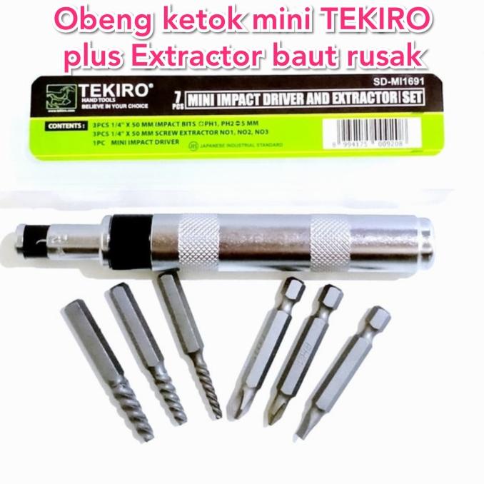 Obeng Ketok Mini Tekiro And Extractor Baut Rusak Obeng Getok Tekiro