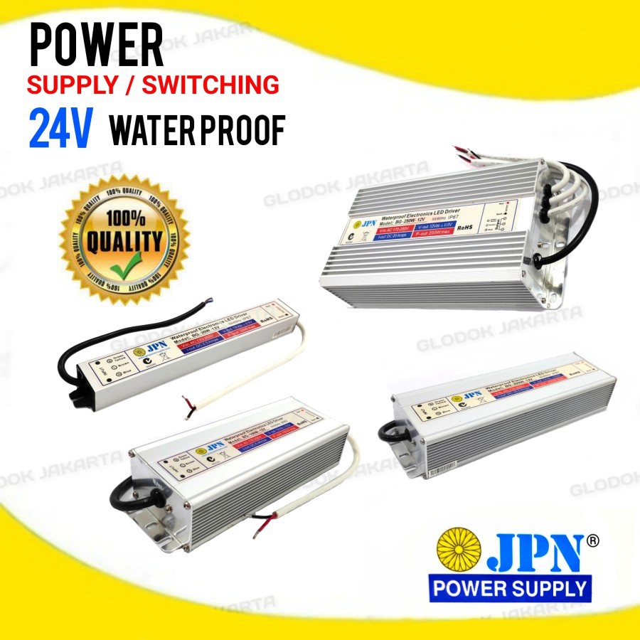 Adaptor Power Supply Switching 24V DC 1A 2.5A Waterproof CCTV LED PLC