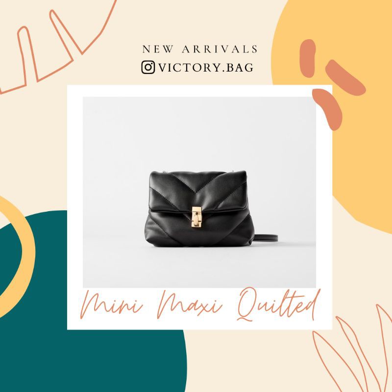 Tas Wanita Zara Mini Maxi Quilted Crossbody Bag