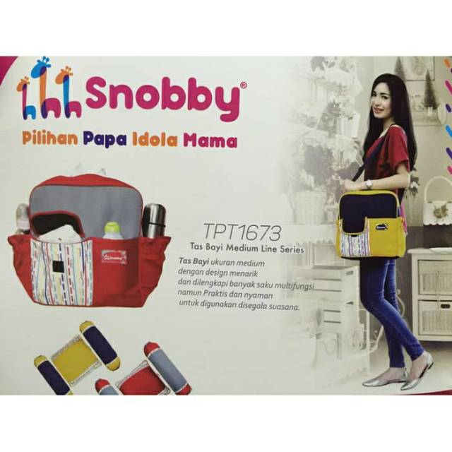 Tas Bayi Snobby Medium Line Series TPT 1673 Tas Bayi Saku Kerut Gendongan Depan Hipseat diaper bag