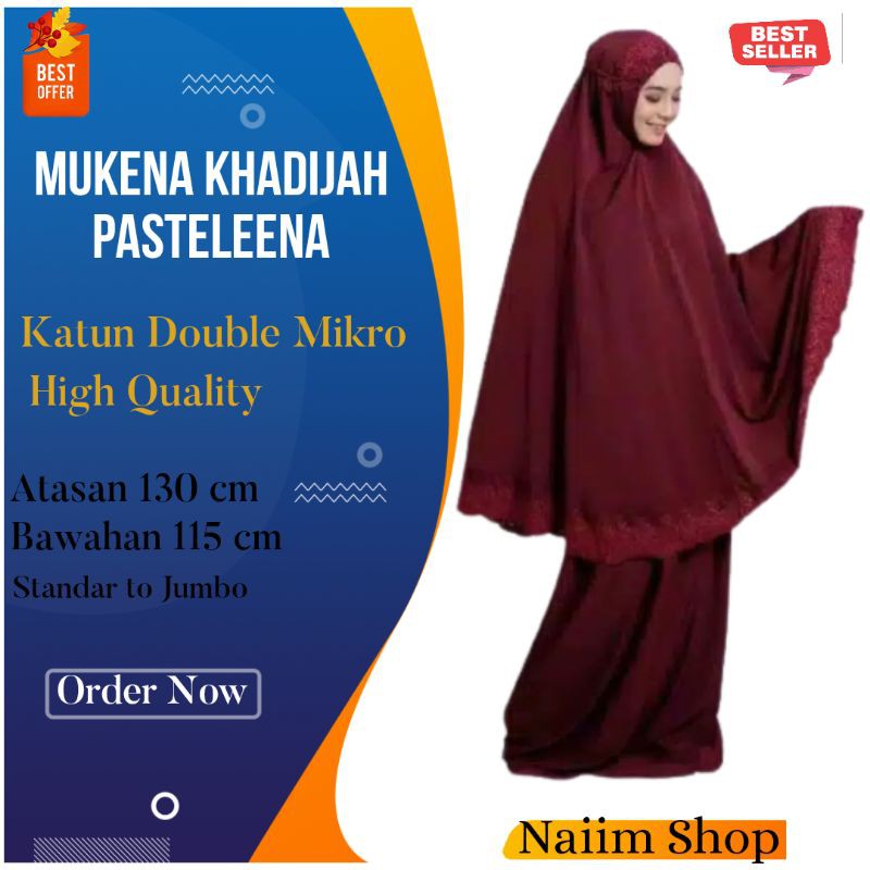 ❤Mukena Mukenah Jumbo Dewasa Khadijah Pasteleena Ori Katun Double Mikro Adem Termurah Terbaru COD