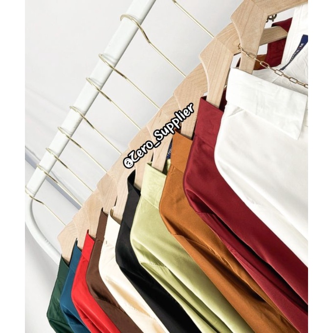 Zero~ 2520 Adella Silk Satin Plain Shirt//Atasan Kemeja &Blouse Wanita//Fashion Import-8